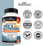 Once Daily Multivitamin for Men 50 and Over - Supplement for Heart Health Support - with Zinc, A, B, C, D3, E Vitamins - for Memory & Brain Health Support - Designed for Whole Body Health - 60 Count