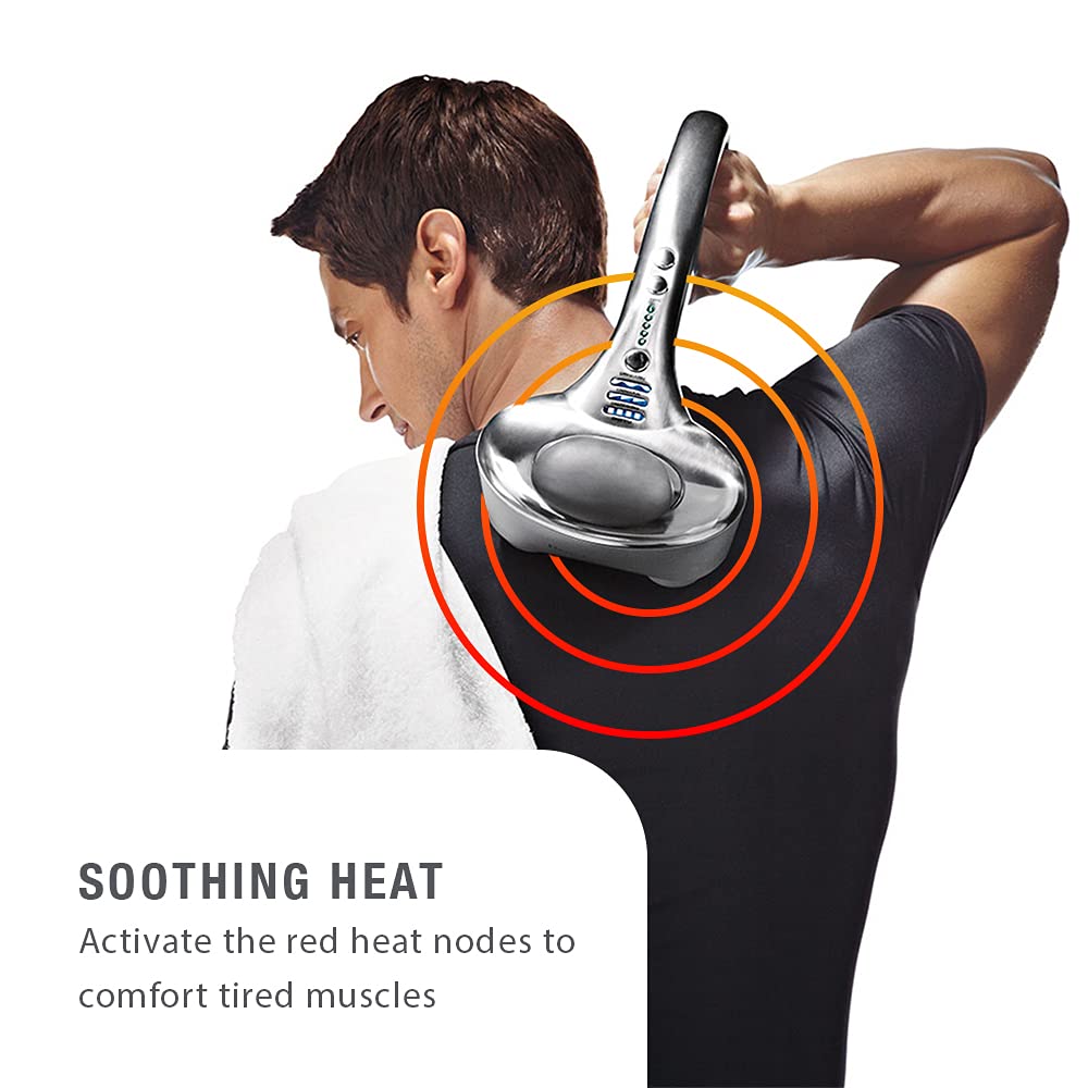 Brookstone B-HHP-650J Cordless Neck, Back Percussion Massager Deep Kneading Dual-Node Portable Light-Weight Rechargeable Brookstone Max 2, Silver ()