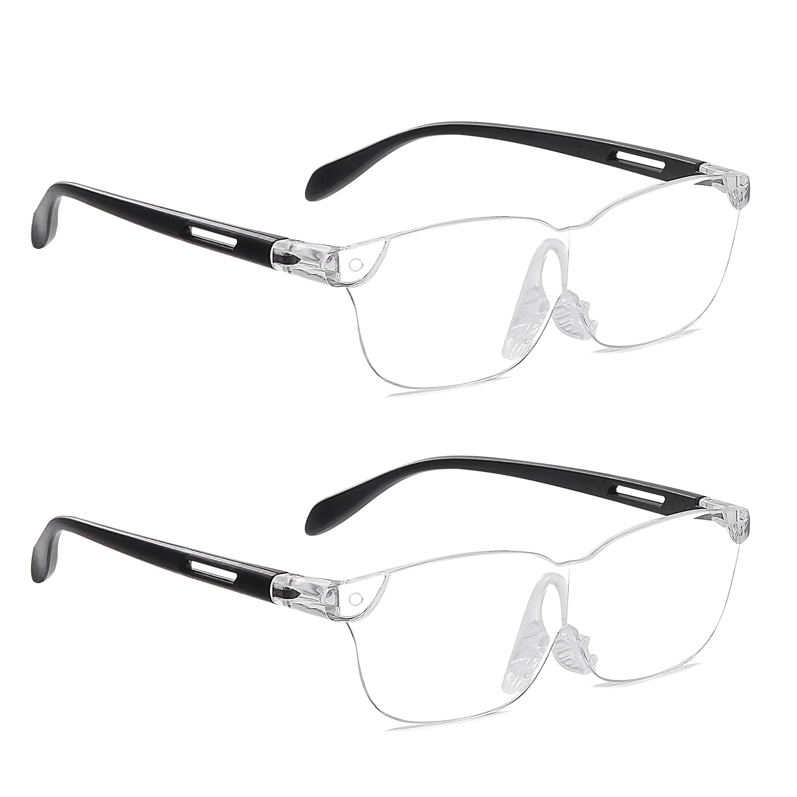OKH 160% Magnifying Glasses Wearable Magnifier Hands-Free for Close Work Reading Sewing Hobby Craft, Lightweight (2-Pack)