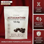 ClarityMD Astaxanthin 12mg Antioxidants Supplement – Natural Microalgae Source – Lipid-Based Softgel for Enhanced Absorption – Cognitive, Vision & Joint Support – 30 Softgels (Pack of 3)