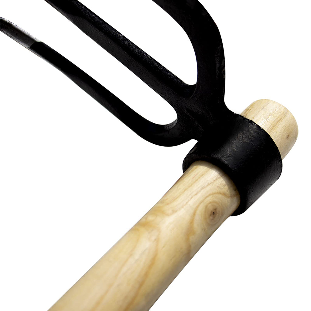 Paiaojia 55-Inch Pure Solid Wood Replacement Handle for Garden Hoe Digging Spading, Surface Coated with Protective Paint, Clear Finish, Convenient and Durable (Spade & Fork Head Not Included)