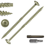 Wensilon (2 lbs)#12 x 6 Yellow Lag Screws, Structural Wood Screw, Heavy Duty Construction Screw, Rust Resistant, Washer Head, Black Coated Exterior Wood Screws, Star Drive with Bit