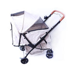 FOURPAW Reversible Pet Stroller (4 Wheels for Cats and Dogs) for Small and Medium Pets up to 33 lbs.Khaki