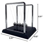 Newtons Cradle Balance Balls,Pendulum Balls with Black Base,Newtons Cradle Pendulum,Desk Decor for Men,Physics Toys,Metal Creative Ornament Crafts,Mind Bending Desk Sculpture - Black