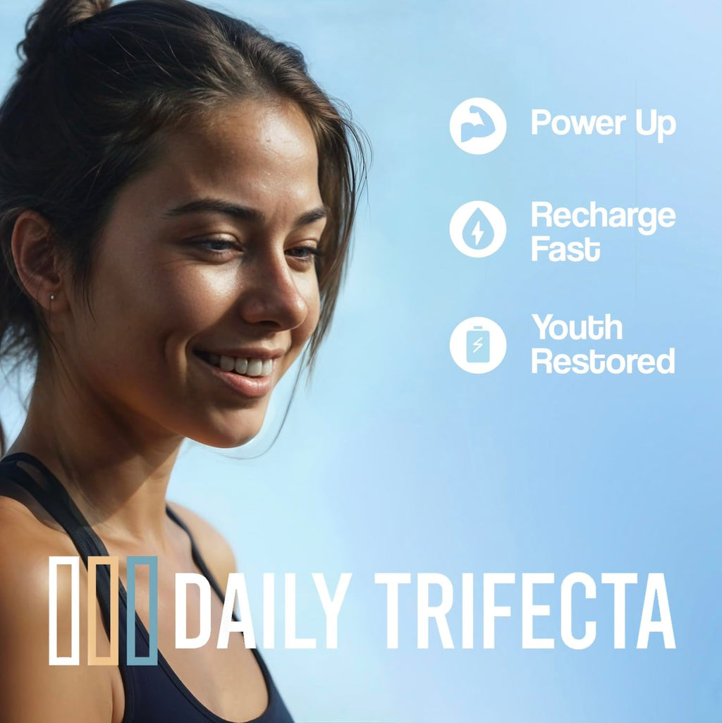 DAILY TRIFECTA 3-in-1 Collagen, Creatine & Electrolyte Stick Packs | Type I Collagen, Creatine Monohydrate, Zero Sugar | 30 Natural Single-Serve Packets | Strength, Hydration & Recovery (Grape)