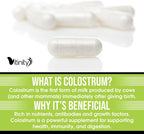VITINITY Grass Fed Bovine Colostrum Capsules for Humans - Natural IgG Colostrum Supplement for Gut Health, Immune Support, Muscle Recovery & Wellness | Pure Colostrum Superfood, Unflavored (120 Count)