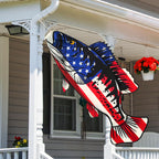 YMYIELD Patriotic USA American Fish Windsock 40 Inch | Durable Outdoor Hanging Decoration, for Yard Garden Patio Deck Boat Dock and More