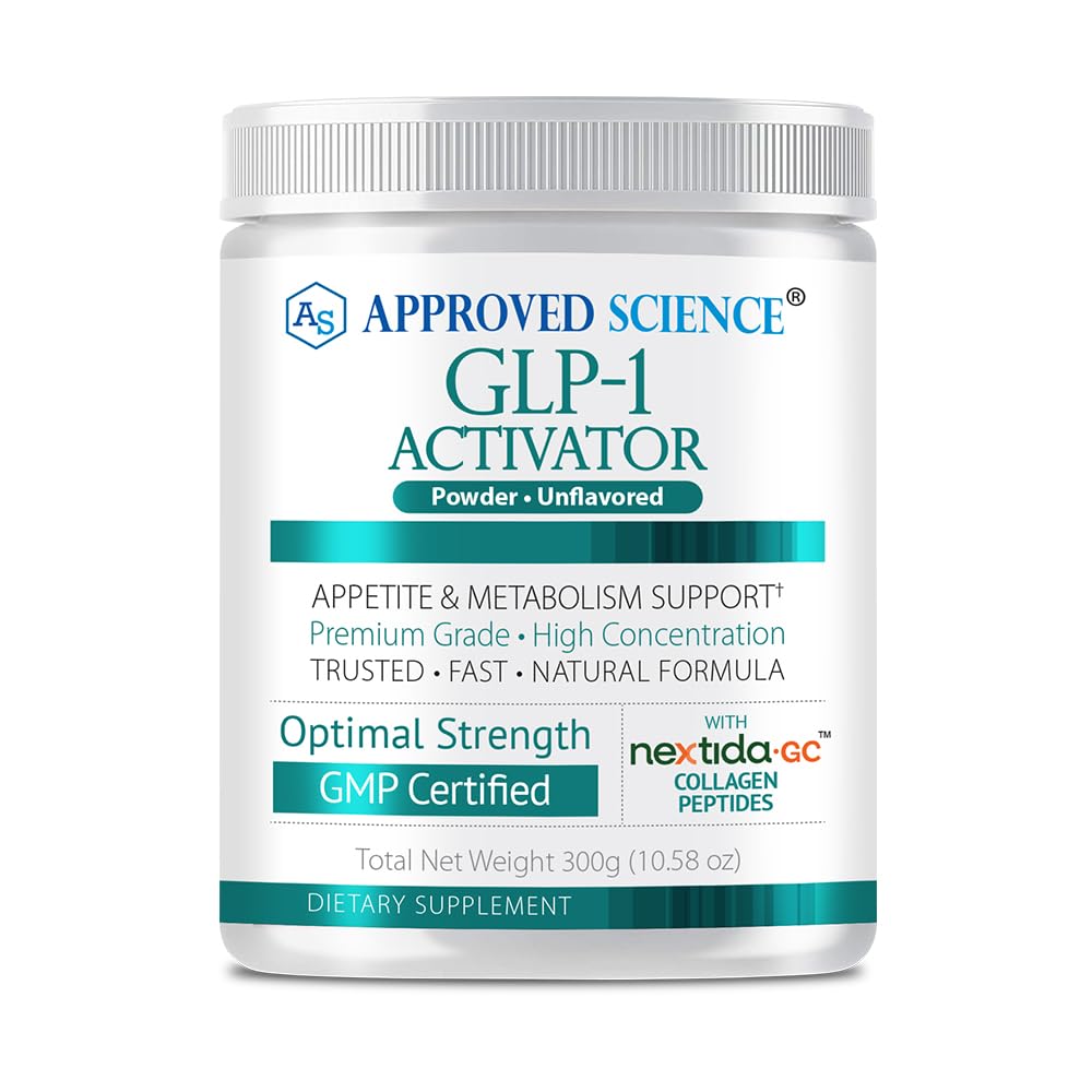 Approved Science GLP-1 Activator - Satiety and Metabolic Support with Nextida GC Collagen Powder - 30 Servings, Unflavored, Non-GMO
