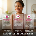 Vlsdoin Bloomin Shilajit Gummies for Women, Feminine Wellness Supplement, with Daily Mood, Herbal Berry Gummies, 60 Gummies