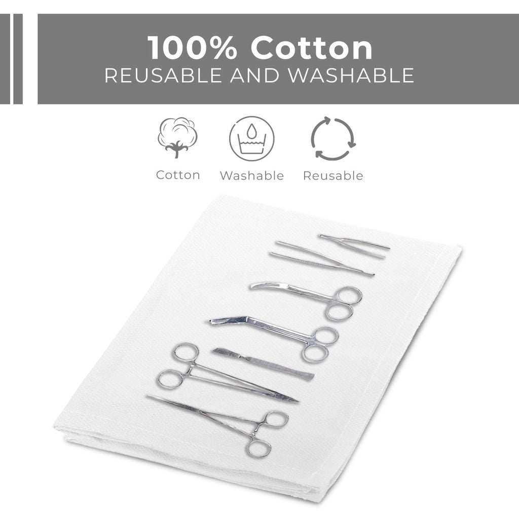 Avalon Towels Surgical Huck Towels (Pack of 12) Size 17x26 Inches, 100% Cotton Cleaning Cloths, Multi-Purpose, Perfect for Hospitals and Home (White)