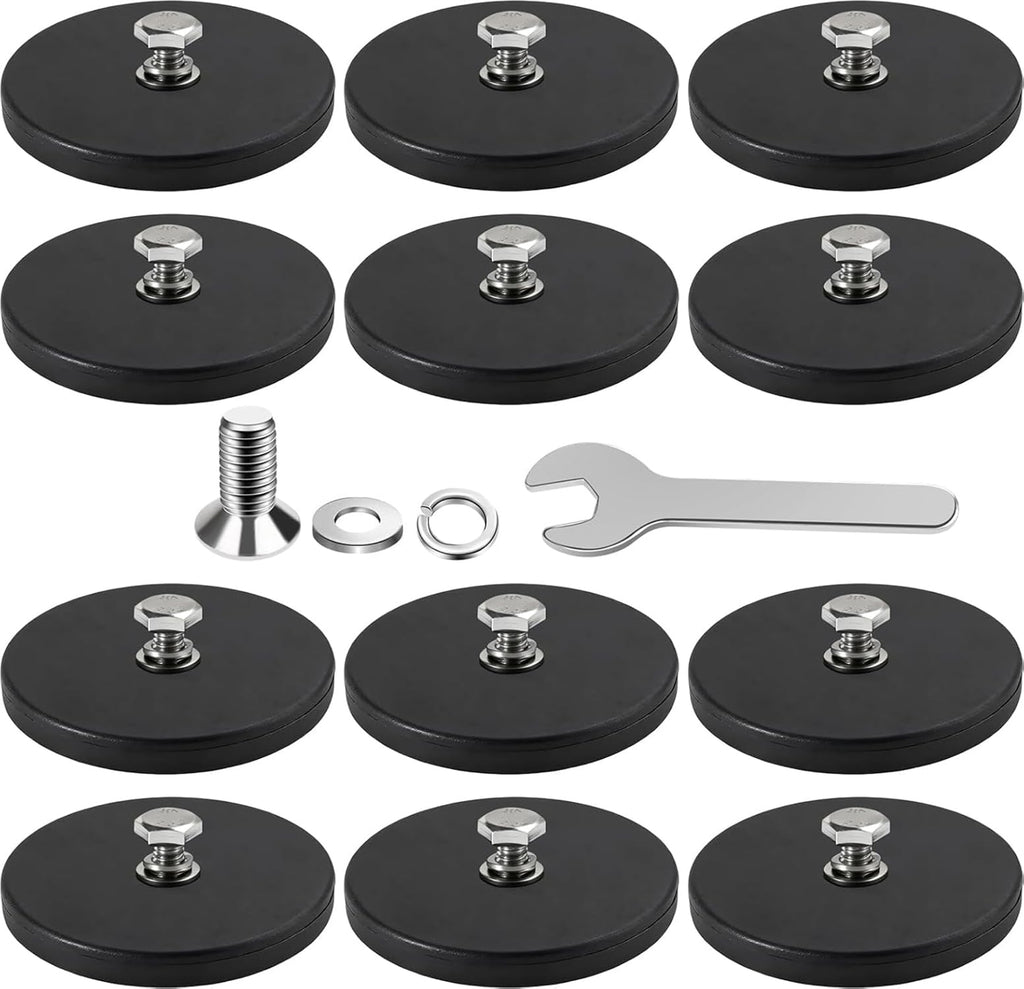 DIYMAG Rubber Coated Mounting Magnets 1/4in 120lbs 12pcs