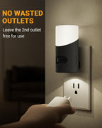 Lyridz Motion Sensor Night Light, LED Night Lights Plug into Wall, 1-150LM Dimmable Night Light Indoor for Hallway, Stairs, Bedroom, Garage, Bathroom, Toilet (Cool White, 2 Pack)