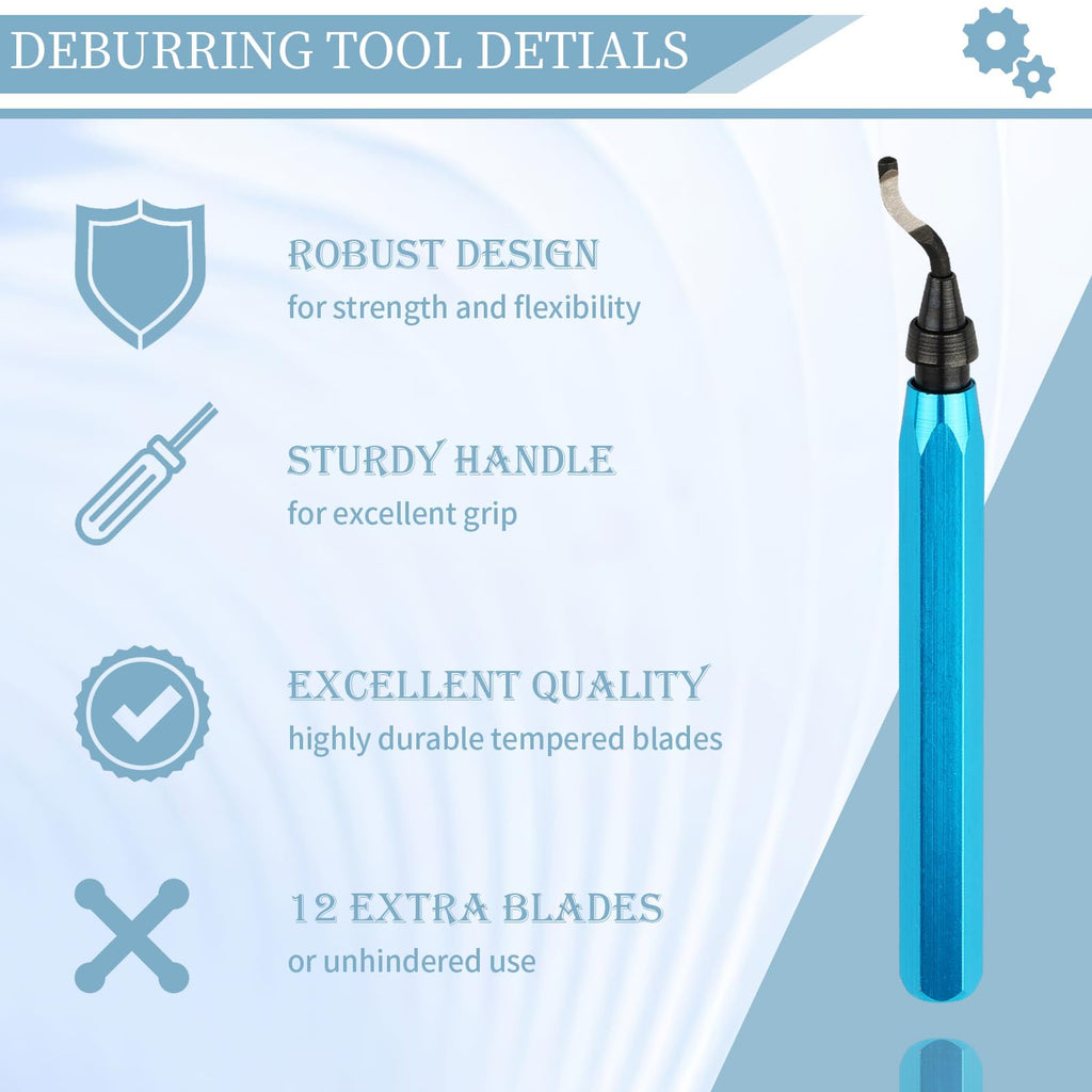 Deburring Tool with 12 HSS Blades for Metal Resin PVC 3D Print
