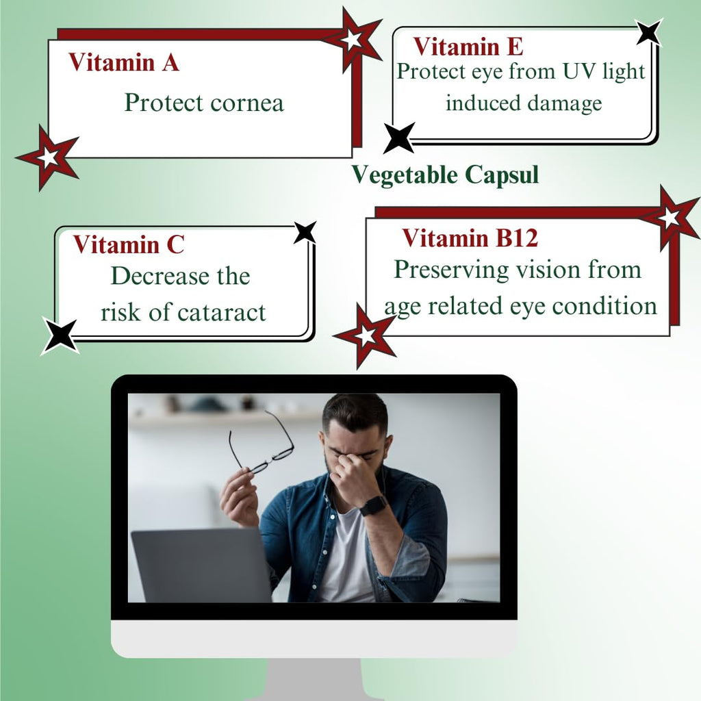 Dr's Nature & Nutrition Vision Care Eye Vitamins & Eye Supplement with Lutein & Zeaxanthin for Macular Health & Blue Light Protection