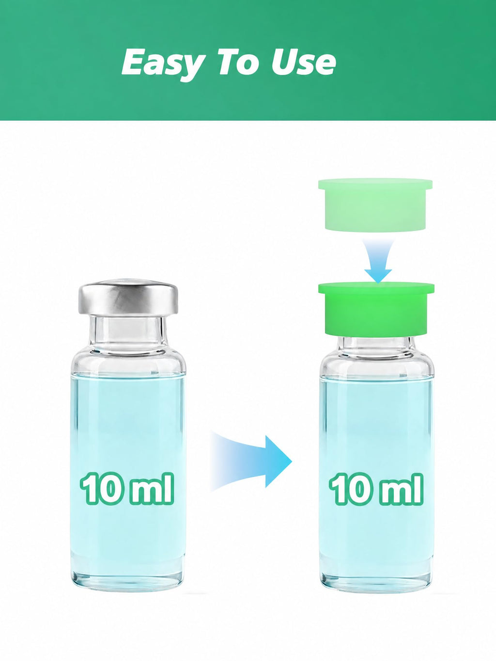 10ml & 30ml Vial Caps, Silicone Peptide Vial Covers, 35 Pack, 7 Colors