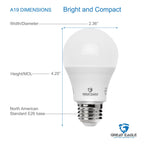 Great Eagle A19 Led Bulbs 75 Watt Equivalent - UL Listed - Cool White 4000K 75 Watt Led Light Bulbs - Non Dimmable - Standard Replacement (6 Pack)