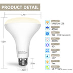 DAYBETTER BR30 LED Bulb Indoor Flood Light Bulbs, 65W Equivalent Dimmable LED Bulbs, 4000K Neutral White, 850 Lumens E26 Base, Recessed Can Bulb for Living Room Bedroom Dining Room Bathroom, 6 Pack