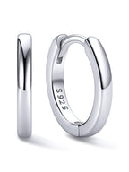 ChicSilver 925 Sterling Silver Huggie Hoop Earrings for Women Hypoallergenic White Gold Plated Cartilage Earrings Silver Huggies Earrings for Women 10MM