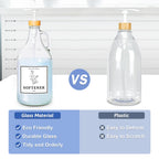 LIKAJON 2 Pcs Glass Laundry Detergent Dispenser Bottle, 64 oz