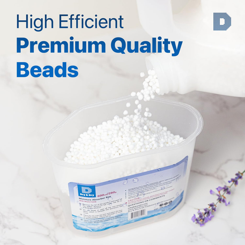Dry & Dry Moisture Absorbers Refill Beads (60 LBS) - Dehumidifiers for Home Dehumidifier for Basement Dehumidifiers for Bedroom Small Dehumidifiers, Moisture Absorber Refill, Fragrance Free