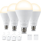 DEBAOBULB 20 Pack Rechargeable Emergency Light Bulbs, Battery Powered LED Light Bulb 3000K Warm E26 120 Volt 9W 60W Equivalent with 1200mAh for Home Power Outage Camping Hurricane