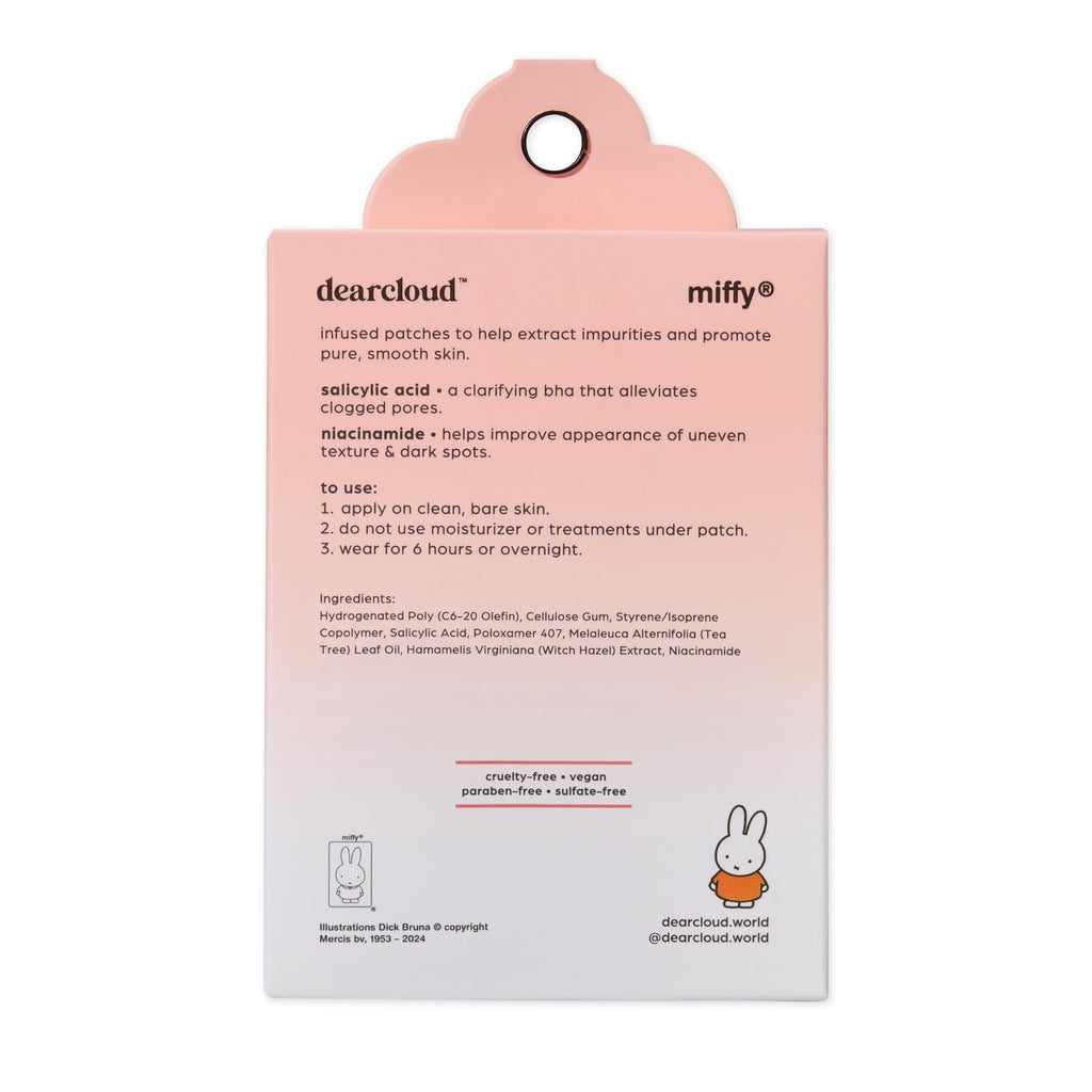 dearcloud Miffy Hydrocolloid Blemish Patches - 36 Count Refill Set- Pimple Patches for Face, Acne Spot Treatment With Niacinamide & Salicylic Acid (Blemish Bunny)