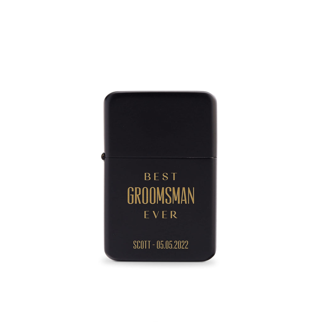 Weddingstar Custom Metal Windproof Personalized Lighter Matte Black - Best Groomsman Ever Engraving Lighter