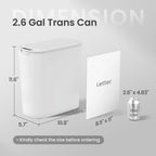 Cesun Automatic Motion Sensor Bathroom Trash Can with Lid, 2.6 Gallon Touchless Trash Bin, Smart Plastic Slim Garbage Can Small White Wastebasket for Toilet, Office, rv, Bedroom, Living Room