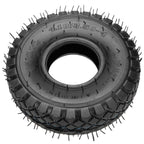 FVRITO Set of Two 4.10/3.50-4 4.10-4 410-4 Tire and Inner Tube with Bent Valve Stem Replacement for Lawn Mower Hand Truck Wheelbarrow Trailers Dollies Wagon Snowblower Compressor Generator Go kart