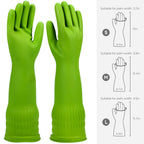 IUCGE Rubber dishwashing gloves 6 Pairs for kitchen,Cleaning washing dish gloves long for household reuseable durable.(Large,Multicolor)
