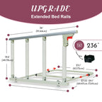 JIKEXINGMENG 30″ Folding Bed Rail–Safety Bed Rails for Elderly Adults (Twin–King,Tool-Free) Supports300lbs|Non-SlipStrap&FoamBase|180°Fold-DownDesign|Height17–21″Adjustable|PaddedGrip&OrganizerPouch
