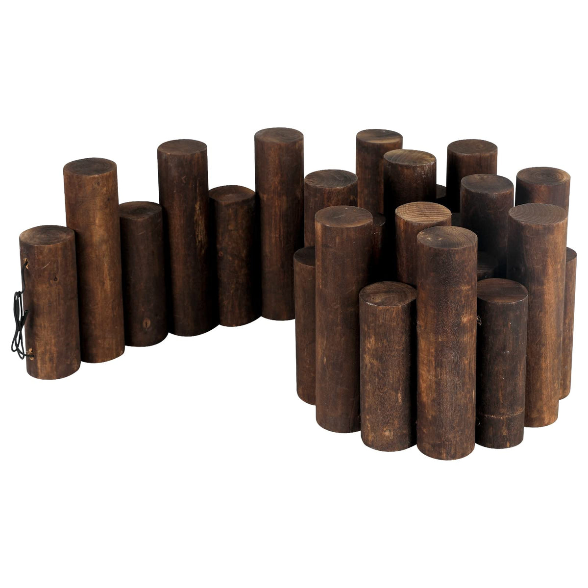 WORTH Wooden Log Rolls Garden Edging, 6.5" H x 47" L Landscape Lawn Border