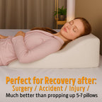 Aeris Wedge Pillow for Sleeping -Post Surgery Pillow -Unique Curved Design -Memory Foam- Incline Pillow for Elevation,Pregnancy,Reading,Back & Knee Support,Breathing –,Washable Cover