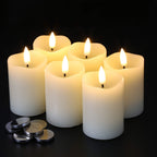 Eywamage Ivory Flameless Votive Candles with Timer Batteries Set of 6