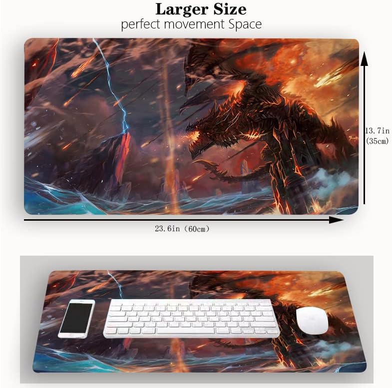 MTG Playmat, Game Play Mat for MTG TCG 24 x 14 inches Trading Card Inked Game Playmats with Storage Bag Smooth Rubber Surface Battle Game