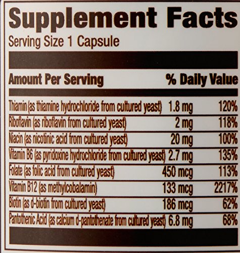 Amazon Elements B Complex, High Potency, 83% Whole Food Cultured, Supports Immune and Normal Energy Metabolism, Vegan, 2 Month Supply (Packaging May Vary),65 Capsules (Pack of 2)