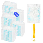 50 Count 180° Multi-Surface Feather Duster Refills Compatible with Swiffer® Handle, Heavy Duty Duster Replacement with 1 Handle