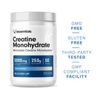 Bucked Up Blue Rasberry Creatine for Women and Men - Easy to Mix Vegetarian - Flavored Creatine Monohydrate Powder - Made in USA - 5G Per Serving - 50 Servings - 250 Grams Per Container