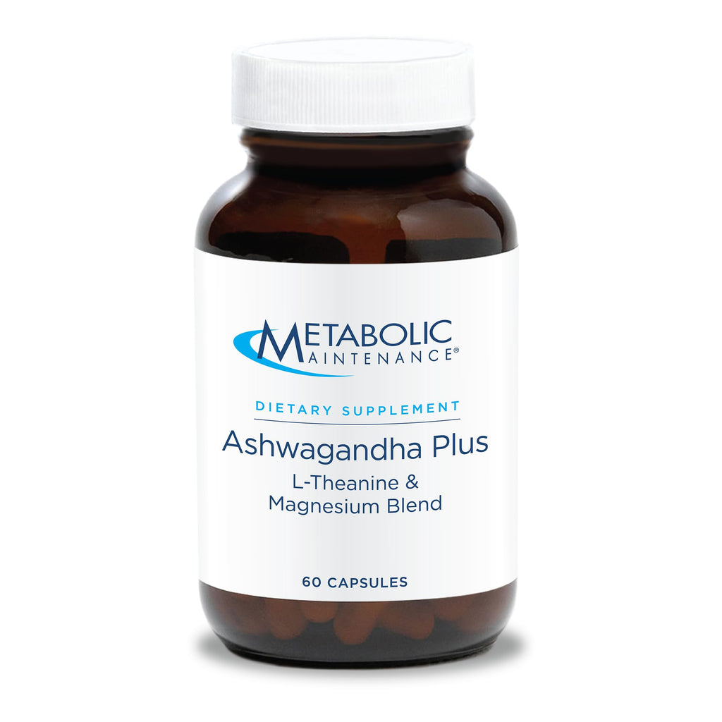 Metabolic Maintenance Ashwagandha Plus - Shoden Extract, L-Theanine & Magnesium - Stress Support - Vegetarian Capsules - Hypoallergenic Formula - 60 Servings - 60 Count