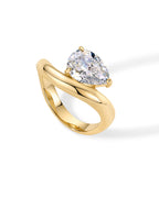 PAVOI 14K Yellow Gold Plated Pear Solitaire Premium Cubic Zirconia