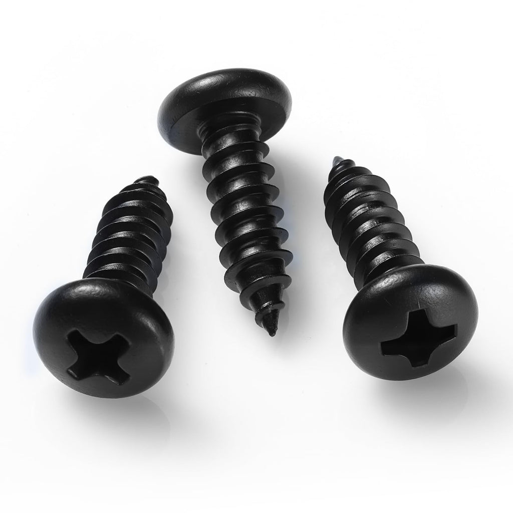 BNUOK #8 x 3/4 Inch Pan Head Wood Screws, Phillips Drive, Black Oxide Stainless Steel 304 (18-8), Self Tapping for Wood, Sheet Metal Screws, 100 Pack