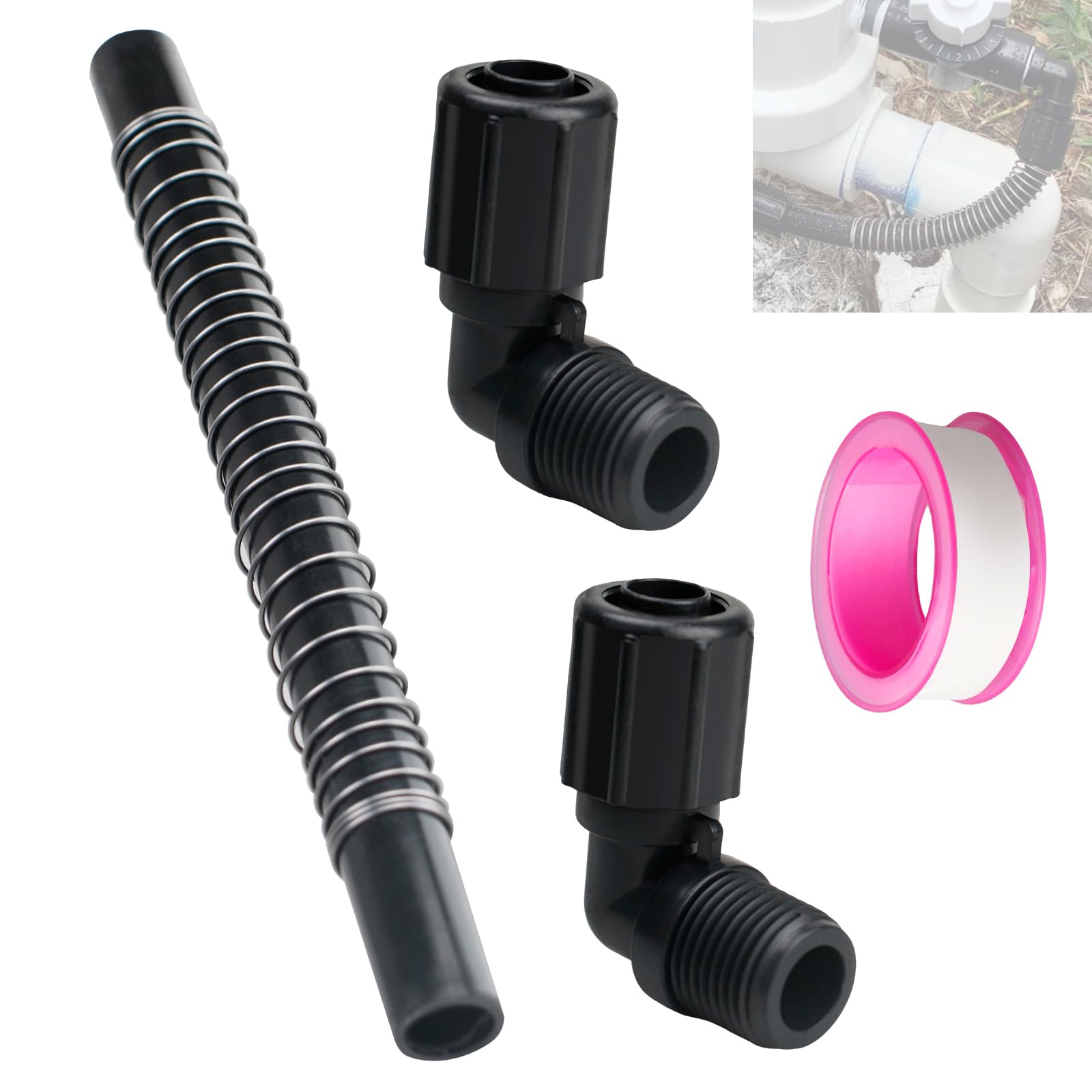 Pool Chlorinator Flexible PVC Tubes R172091 fit for Pentair Rainbow 320 Chlorine/Bromine Feeders, with R172272 Elbow R171097 Tube Support Fitting Compatible with Pentair 322 Feeder