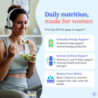 FIRST DAY Multivitamin for Women - Daily Womens Multivitamin Gummies - Vitamin A C D E B12, Magnesium, Zinc, Biotin – Vegan, Gluten Free Womens Vitamins - Hair Growth, Skin, Energy – 30 Day Supply