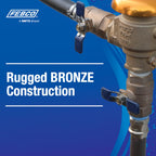 Febco 765 Series 2" Bronze Pressure Vacuum Breaker Backflow Preventer, Quarter Turn Shutoff, NPT Connections, Spring-Loaded Check Valves, Max Pressure 150 psi, Industrial Plant, Irrigation System