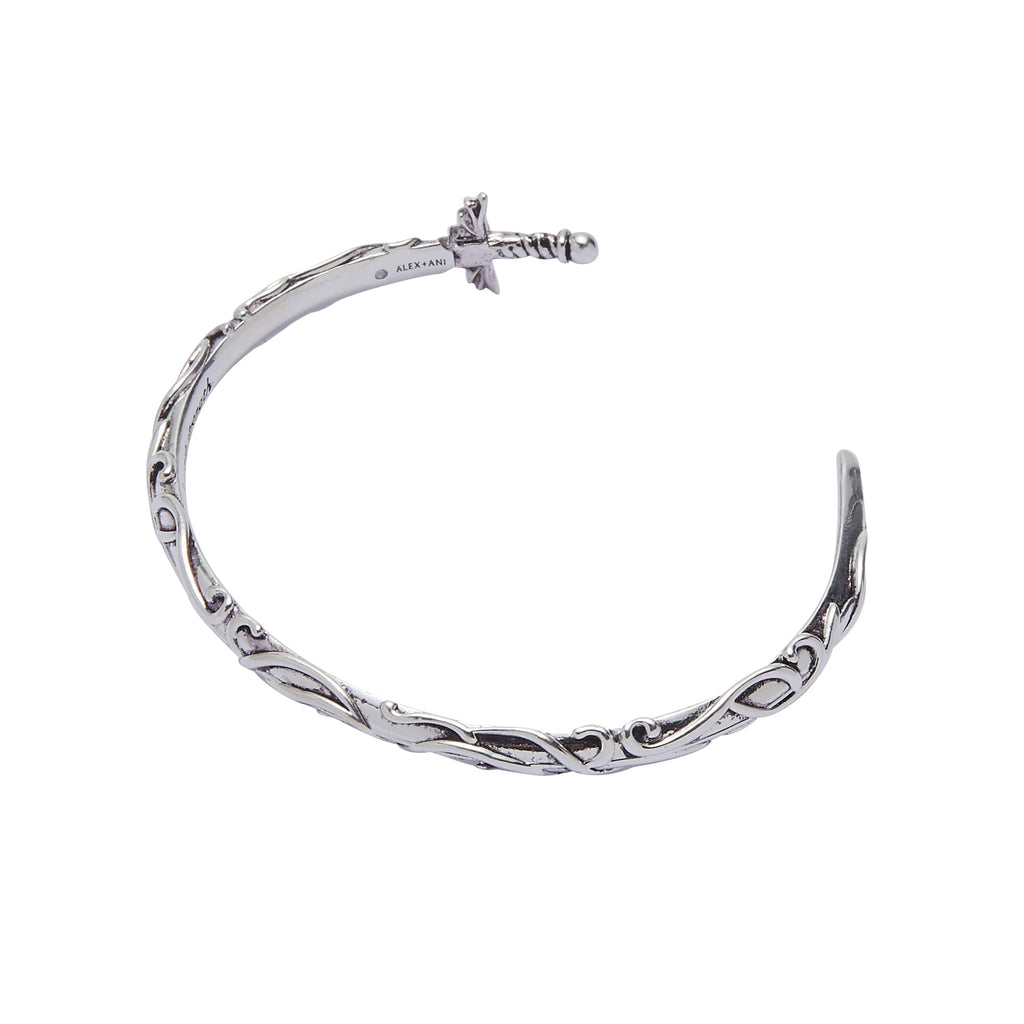 Alex and Ani ACOTAR Illyrian Sword & Shadows Cuff | A Court of Thorns and Roses Gift | Shiny Silver, Brass | Adjustable Cuff Bracelet For Women