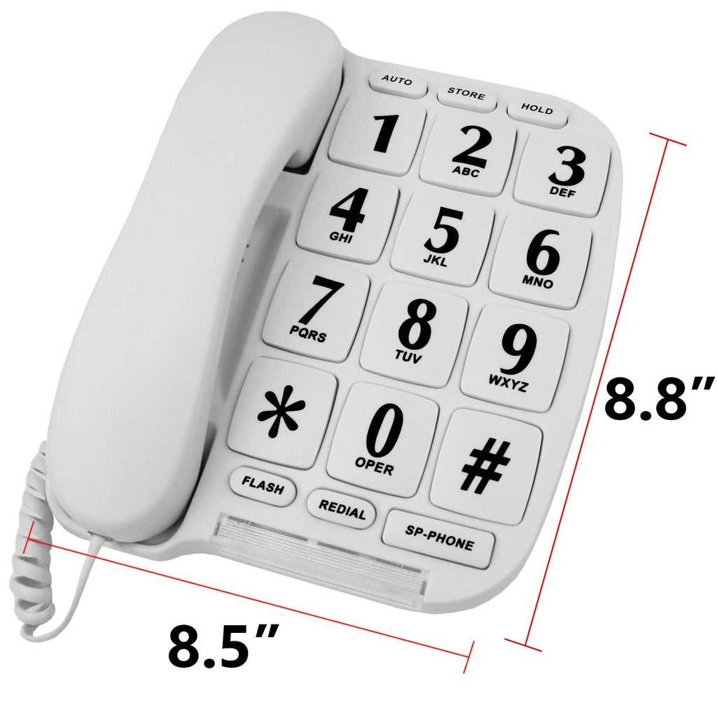 Big Button Phone for Wall or Desk with Speaker and Memory