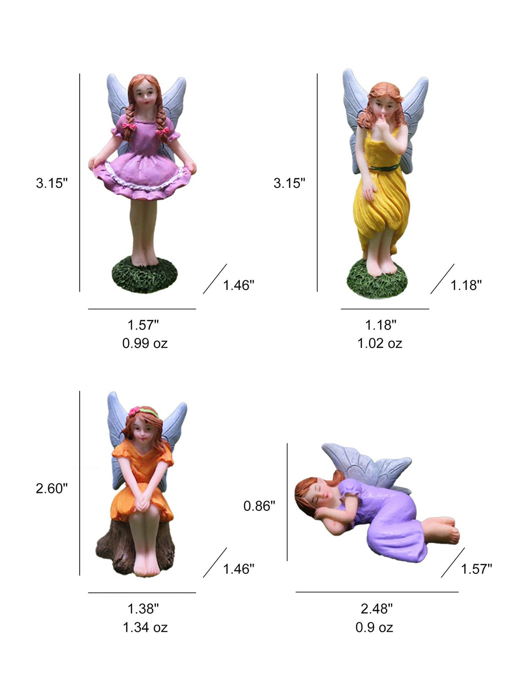 Lamnes Miniature Fairy Garden Figurines 5Pcs, Small Flower Fairies Ornaments Resin Mini Fairy Figurines Outdoor Decor Art for Fairy Garden Pot Bonsai Micro Landscapes Craft Decoration Accessories