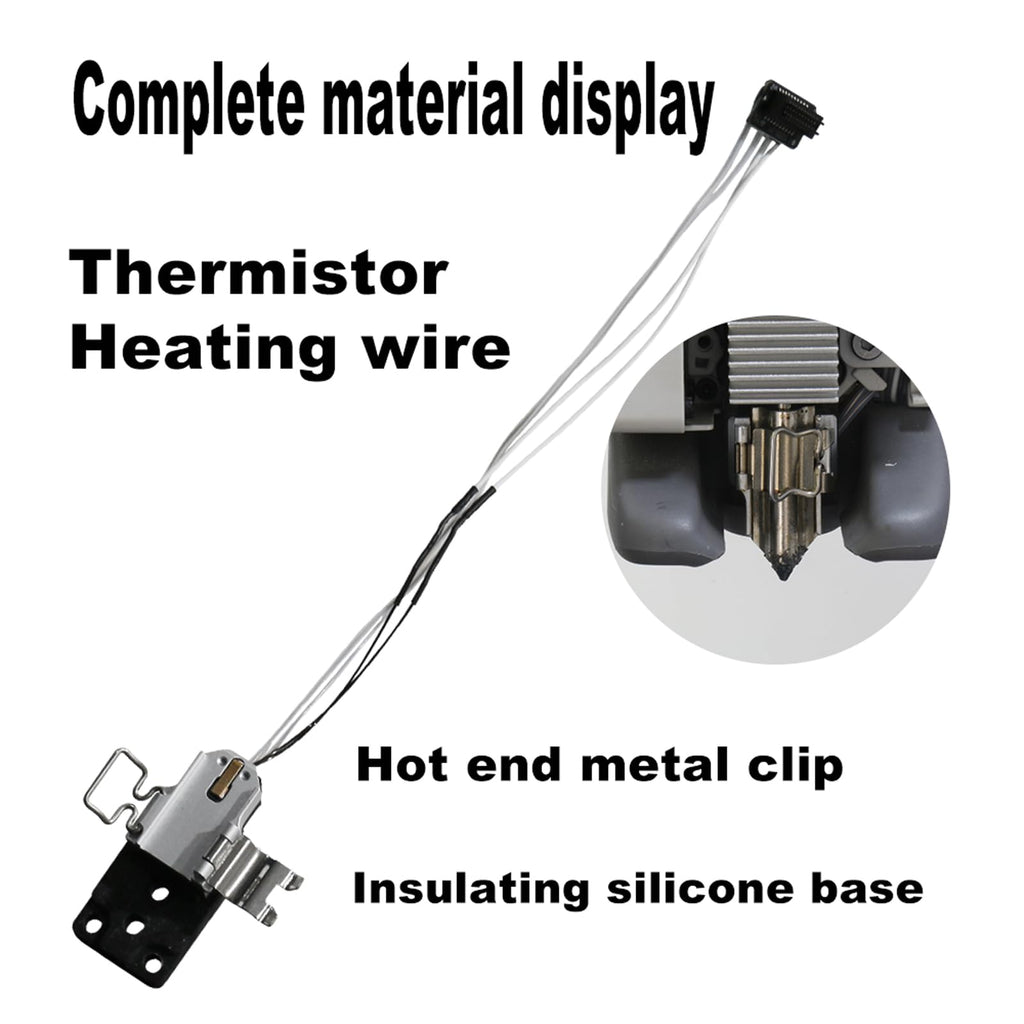 Sahvaim Hotend Heating Assembly Up to 390℃ for Bambu Lab A1/A1 Mini 3D Printer Hotend Heating Component Mounting Accessories,Contains Thermistor, Ceramic Heater, Base,Clip,Quick-Change Kit