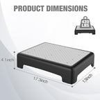 HBTower Step Stool, Mobility Step Stool for Adults & Seniors, Non-Slip Step Platform Indoor and Outdoor, Portable Step Riser, Safety Step for Car, Bedside, Office, Shower, Stairs, Grey