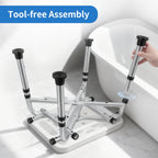 GonnaCare Heavy Duty Shower Chair for Inside Shower and Tub with Reinforced X-Bar, Padded Arms and Backrest, Height Adjustable, Ideal Shower Chair for Elderly and Disabled